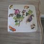 New Crackle Glazed Trinket Box Botantical Insects and Butterflies 10cm x 10cm Image 2