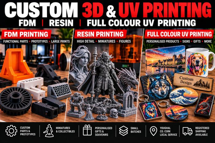 Custom 3D Printing & Full-Colour UV Printing - FDM & Resin
