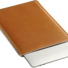 Dadanism 13 Inch Laptop Sleeve Case for MacBook Air M3 13.6" 2024, MacBook Air 13.6" M2 2022, Ultra Slim PU Leather Spill-Proof Protective Bag Pouch Case, Brown