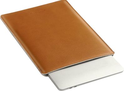 Dadanism 13 Inch Laptop Sleeve Case for MacBook Air M3 13.6" 2024, MacBook Air 13.6" M2 2022, Ultra Slim PU Leather Spill-Proof Protective Bag Pouch Case, Brown