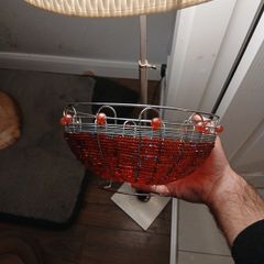 Handcrafted African Beaded Wire Fruit Bowl Basket,Boho decor