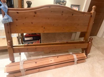 Practically As New - Really Sturdy 4Ft 6 Wooden Double Bed Frame - Can Deliver