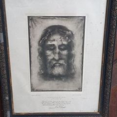 Antiques plate print Religious Wall Picture Lord Jesus Crist in its orighinal conditions from old church is france