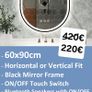 LED Bathroom Mirrors Selection Clock Speakers Bluetooth Demister Antifog Wi-Fi Weather Station Makeup Image 2