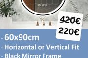 LED Bathroom Mirror 60x90cm Oval Bluetooth Speakers Antifog Makeup Bright Light DualLED