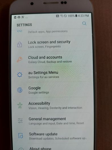 Samsung Galaxy A8, Model SCV 32, 2GB Ram, 32GB HDD, Android version 7.0, in excellent working and cosmetic condition