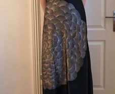 Silk Long Black&White Dress