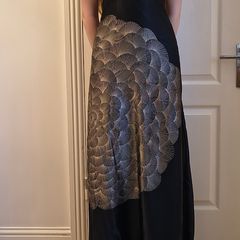 Silk Long Black&White Dress