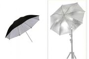31344 84cm 33 inch Silver &amp; Black Umbrella