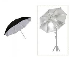 31344 84cm 33 inch Silver & Black Umbrella