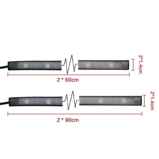 RGB LED Neon Light Strip Under Car Tube Underglow Underbody Glow System Remote
