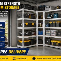 Set of 3 Heavy Duty Corner Shelving Units 2625kg Capacity
