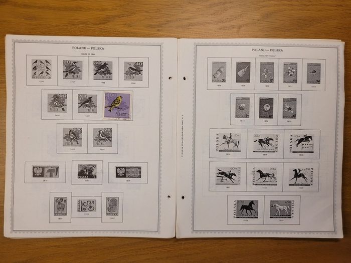 Poland 1946 -1983  Minkus Stamp album pages partially filled