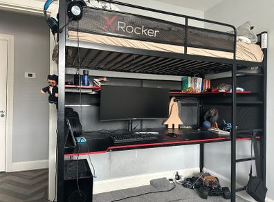 Rocker Bunk Bed With Desk & Mat