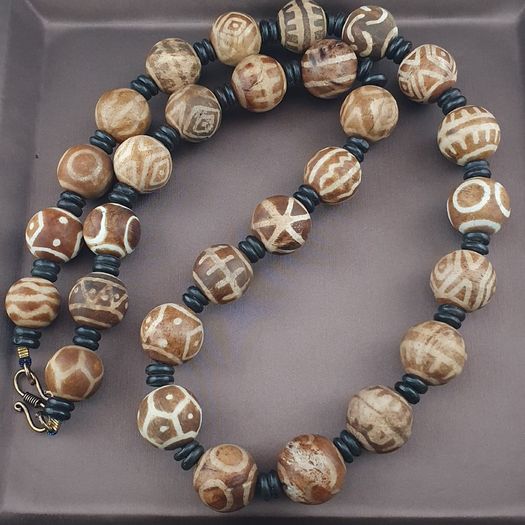 Burmese Antique Pumtek Pyu Beads Necklace 24 inches
