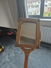 Vintage wooden tennis racket