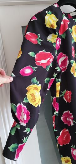 SOZI Garden Party floral on black dress Sz L (Fit 10-12 UK) - Rrp 199 (New)