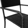 5 Piece Garden Dining Set Black Image 6