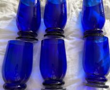Set of 6 Stunning Blue Glasses