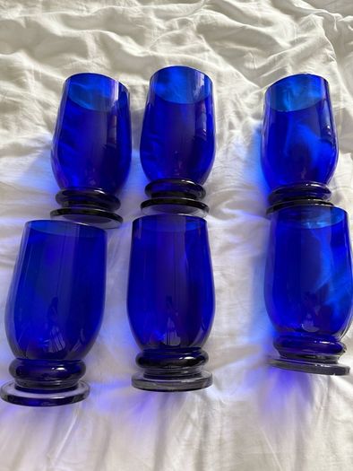 Set of 6 Stunning Blue Glasses
