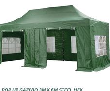 Heavy Duty Pop Up Gazebo Steel 40mm Hex 3m x 6m
