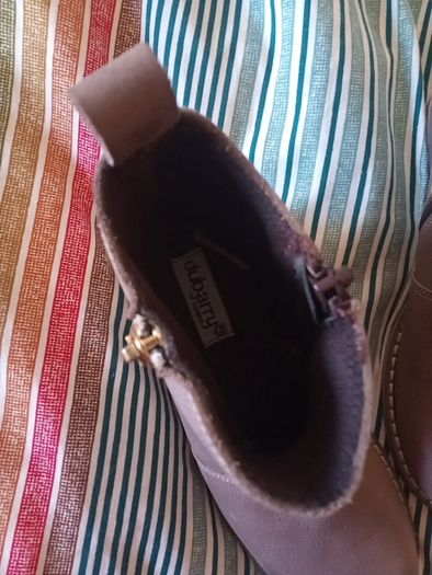 Dubarrys taupe ankle boots with gold decorative zip