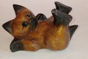Vintage Hand Carved Wooden Cat