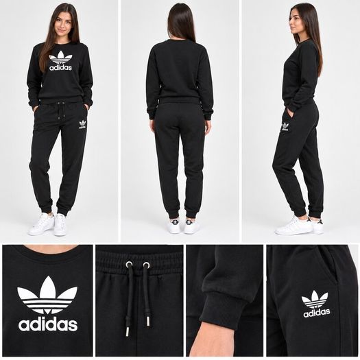 Adidas Black Tracksuit Set  Sweatshirt & Joggers