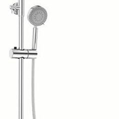 Shower Mixer Set, Height Adjustable Shower System with 5 Jet Types Handheld Shower & 12'' Square Overhead Rainfall Shower Head, Water Saving Stainless Steel Shower Kit Without Tap, Chrome