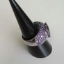 Sterling Silver Cubic Zirconia Amethyst Cocktail Ring Image 2