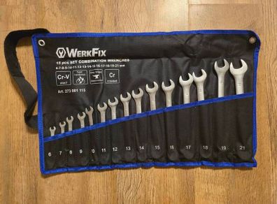 Combination Spanner Set 15-Piece 6-21 mm