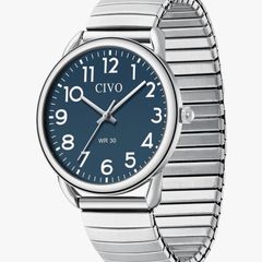 CIVO Mens Quartz Watch Elastic Stainless Steel Strap