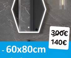 LED Bathroom Mirror 60x80cm Black Demister