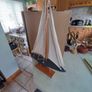 Large Wooden Sailboat 52 cm. tall. Image 7