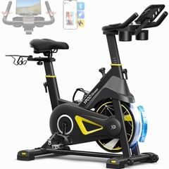 Exercise Bike for Home Use, Quiet Indoor Spin Bike with LED Display for Workout & Cardio, Magnetic Resistance Stationary Bike, APP Compatible, 350LB Weight Capacity
