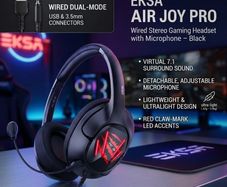 EKSA Air Joy Gaming Headset Wired Stereo Gaming Headset with Microphone - Black