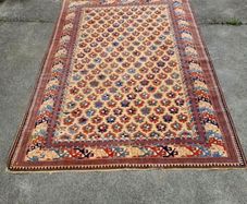 Antique persian tribal rug 9.4ft x 6.6ft