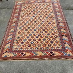 Antique persian tribal rug 9.4ft x 6.6ft