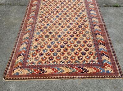Antique persian tribal rug 9.4ft x 6.6ft