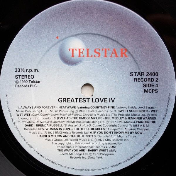 The Greatest Love IV Compilation Vinyl UK Double 1990 Elton John Chris Rea Stevie Wonders Diana Ross