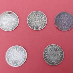 England  1881 /92 5  Victorian 3d  Coins  Very Fine condition
