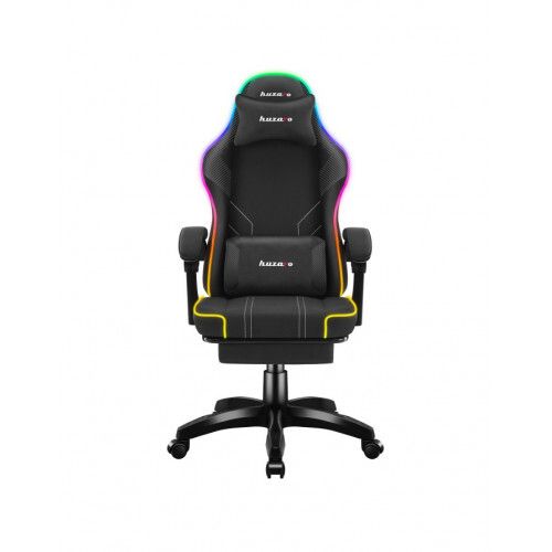 Huzaro Force 3.7 RGB Black Gaming Chair Ergonomic RGB Gaming Chair with Footrest
