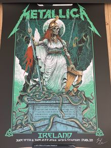 Metallica limited edition poster signed by artist
