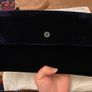 LK Bennett Dora navy velvet clutch bag Image 4