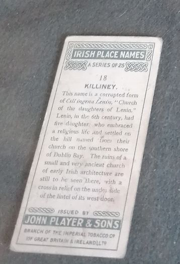 Dublin locations from Jack B. Yeats Designed Cigarette Cards 'Irish Place Names'