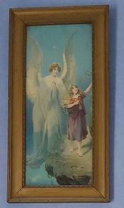 Vintage The Guardian Angel Religious Framed Picture