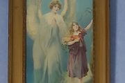 Vintage The Guardian Angel Religious Framed Picture