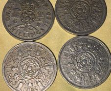 Four Great Britain Pre-Decimal Two Shillings Florin Coins (1950-1966)
