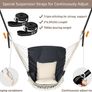 NEW SALE | Hammock Chair Hanging Swing 2 Seat Cushions Included,Strong Webbing Straps and Hooks for Easy Hanging Soft Cotton Weave Hanging Chair Side Pocket Large Tassel Chair Set Comfort Indoor Outdoor Image 2