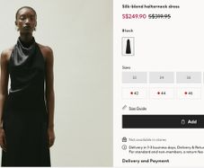 H&M black full length cowl fronted backless strappy dress Sz 12 UK - Rrp 69.99 (New)